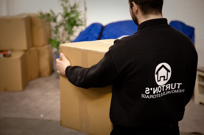Turton's Removals team packing an office move